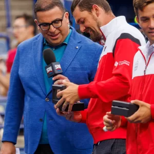 Frank Dancevic admires his Davis Cup ring at NBO 2023